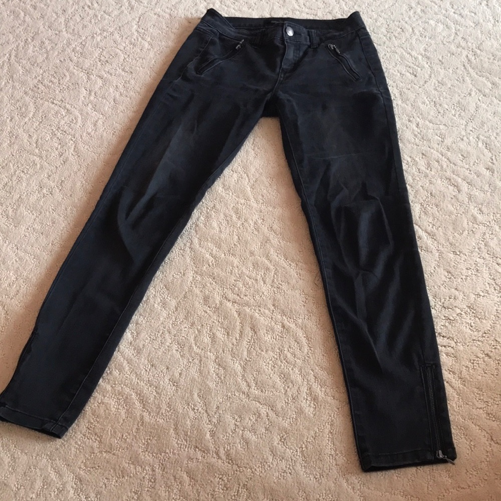 dark zipper skinny jeggings